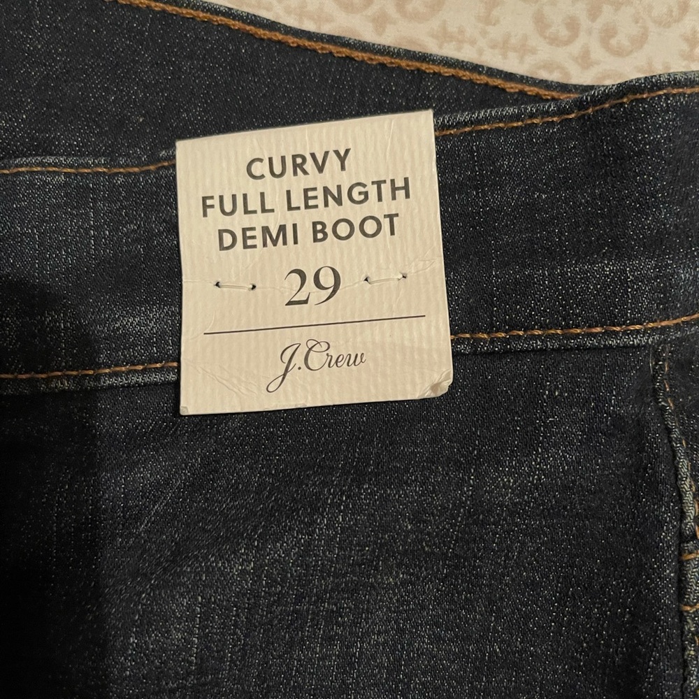 NWT J Crew curvy  demi cut jeans, size 29